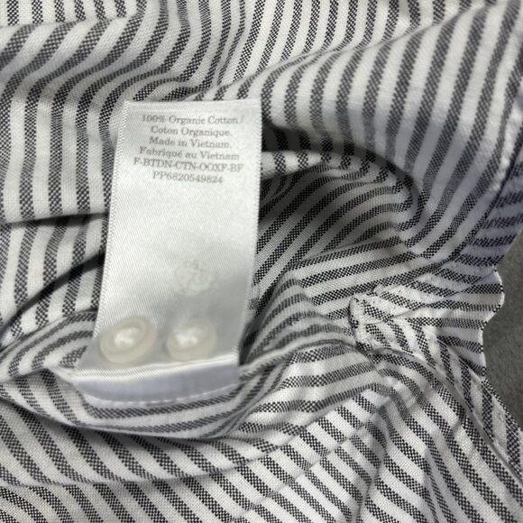 Everlane Shirt Mens Medium Gray Stripe Button Up Organic Cotton Long Sleeve - Picture 4 of 12